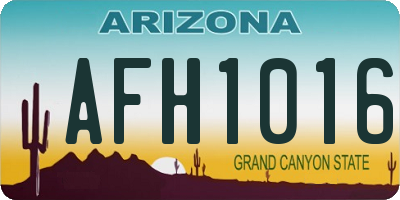 AZ license plate AFH1016