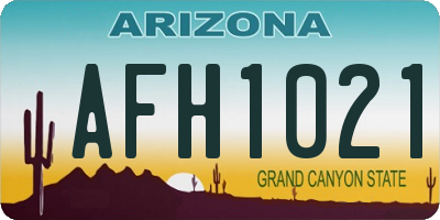 AZ license plate AFH1021