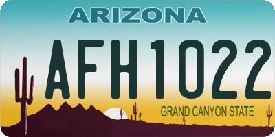 AZ license plate AFH1022