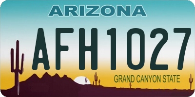 AZ license plate AFH1027