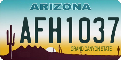 AZ license plate AFH1037