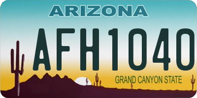 AZ license plate AFH1040
