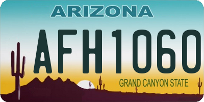 AZ license plate AFH1060