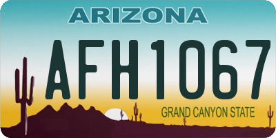 AZ license plate AFH1067