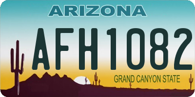 AZ license plate AFH1082
