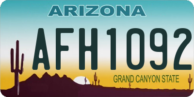 AZ license plate AFH1092