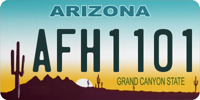 AZ license plate AFH1101