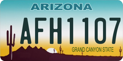 AZ license plate AFH1107