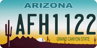 AZ license plate AFH1122