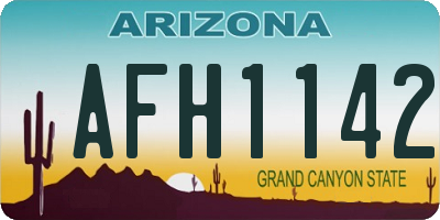 AZ license plate AFH1142