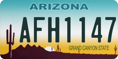 AZ license plate AFH1147