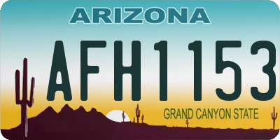 AZ license plate AFH1153
