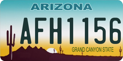 AZ license plate AFH1156