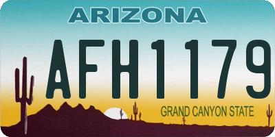 AZ license plate AFH1179
