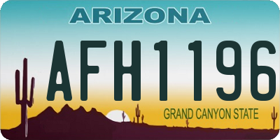 AZ license plate AFH1196