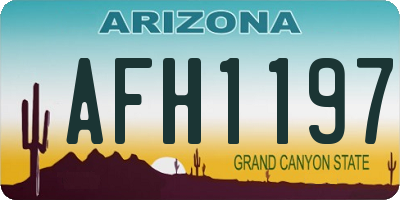 AZ license plate AFH1197