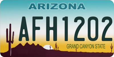 AZ license plate AFH1202