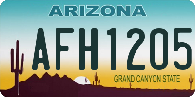 AZ license plate AFH1205