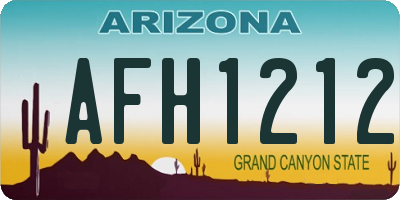 AZ license plate AFH1212