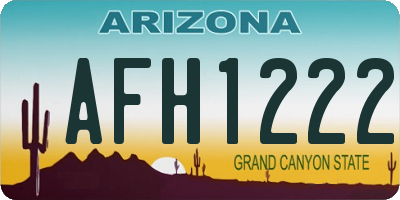 AZ license plate AFH1222