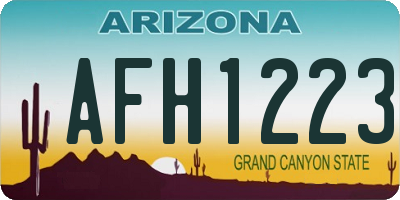 AZ license plate AFH1223