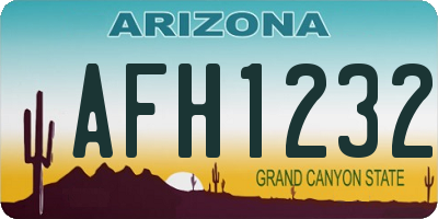 AZ license plate AFH1232