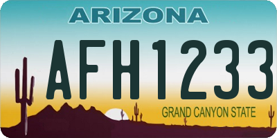 AZ license plate AFH1233
