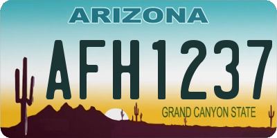 AZ license plate AFH1237