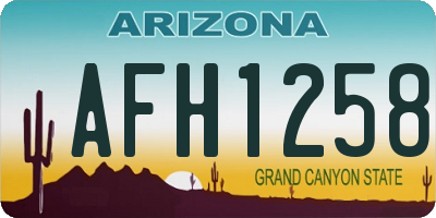 AZ license plate AFH1258