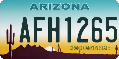 AZ license plate AFH1265