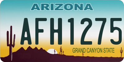 AZ license plate AFH1275