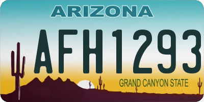 AZ license plate AFH1293
