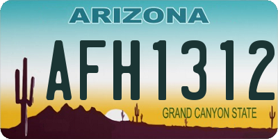 AZ license plate AFH1312