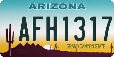 AZ license plate AFH1317