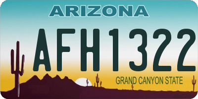 AZ license plate AFH1322