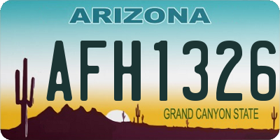 AZ license plate AFH1326