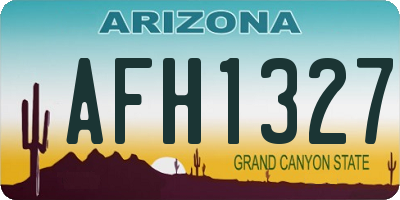 AZ license plate AFH1327