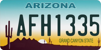 AZ license plate AFH1335