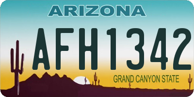 AZ license plate AFH1342