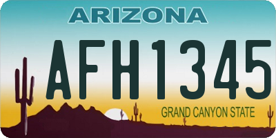 AZ license plate AFH1345