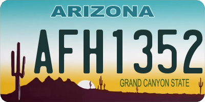 AZ license plate AFH1352