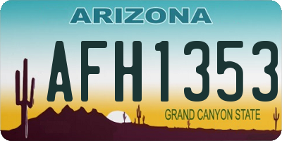 AZ license plate AFH1353
