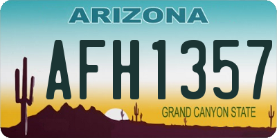 AZ license plate AFH1357
