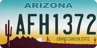 AZ license plate AFH1372