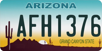 AZ license plate AFH1376