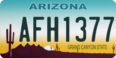 AZ license plate AFH1377