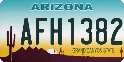 AZ license plate AFH1382
