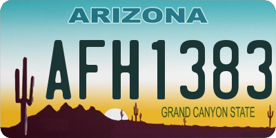AZ license plate AFH1383