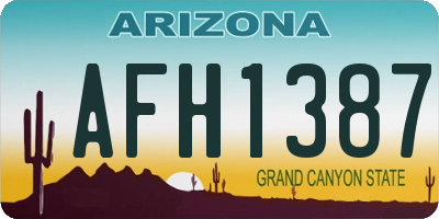 AZ license plate AFH1387