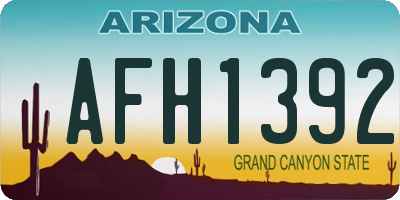 AZ license plate AFH1392